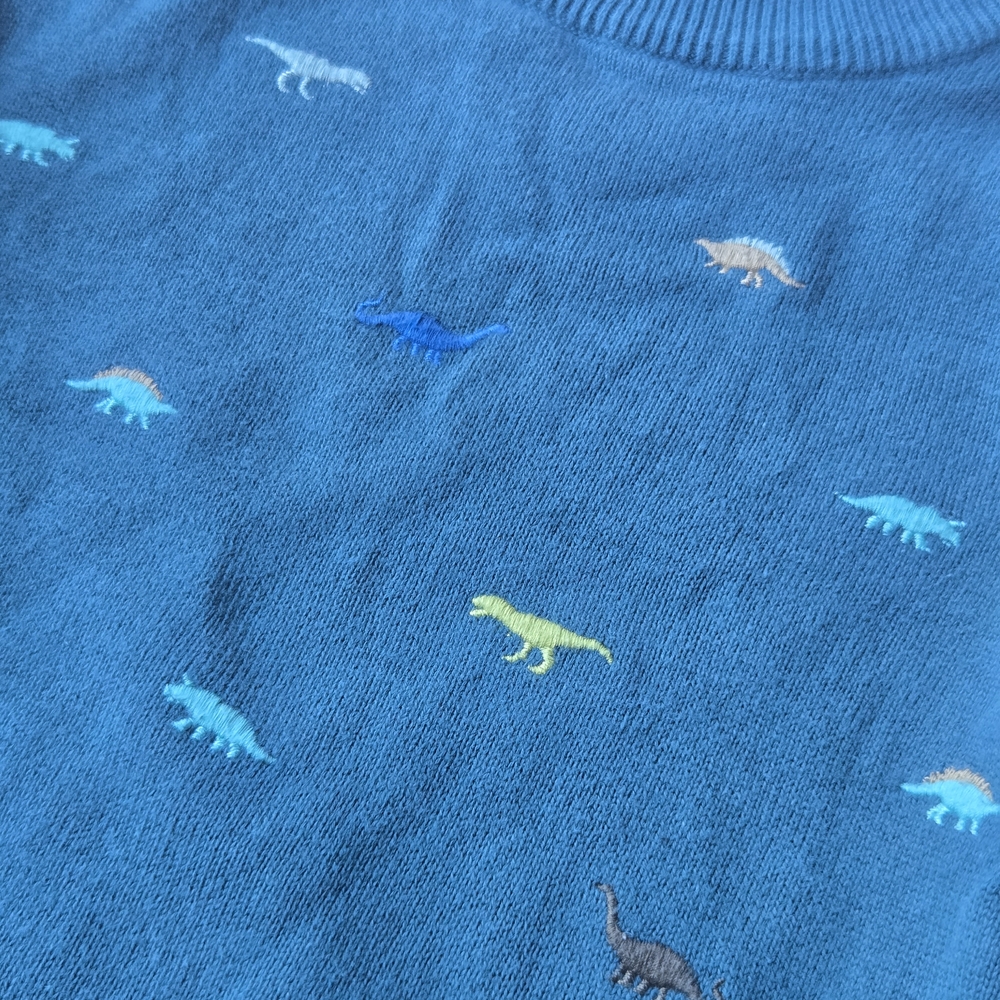 H&M Kids Teal Sweater with Dinosaur Pattern - Picture 4 of 9